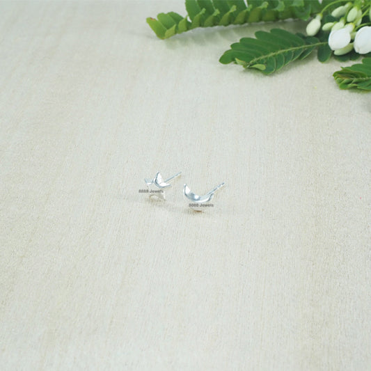 Moon and Star Sterling Silver Earrings 01023