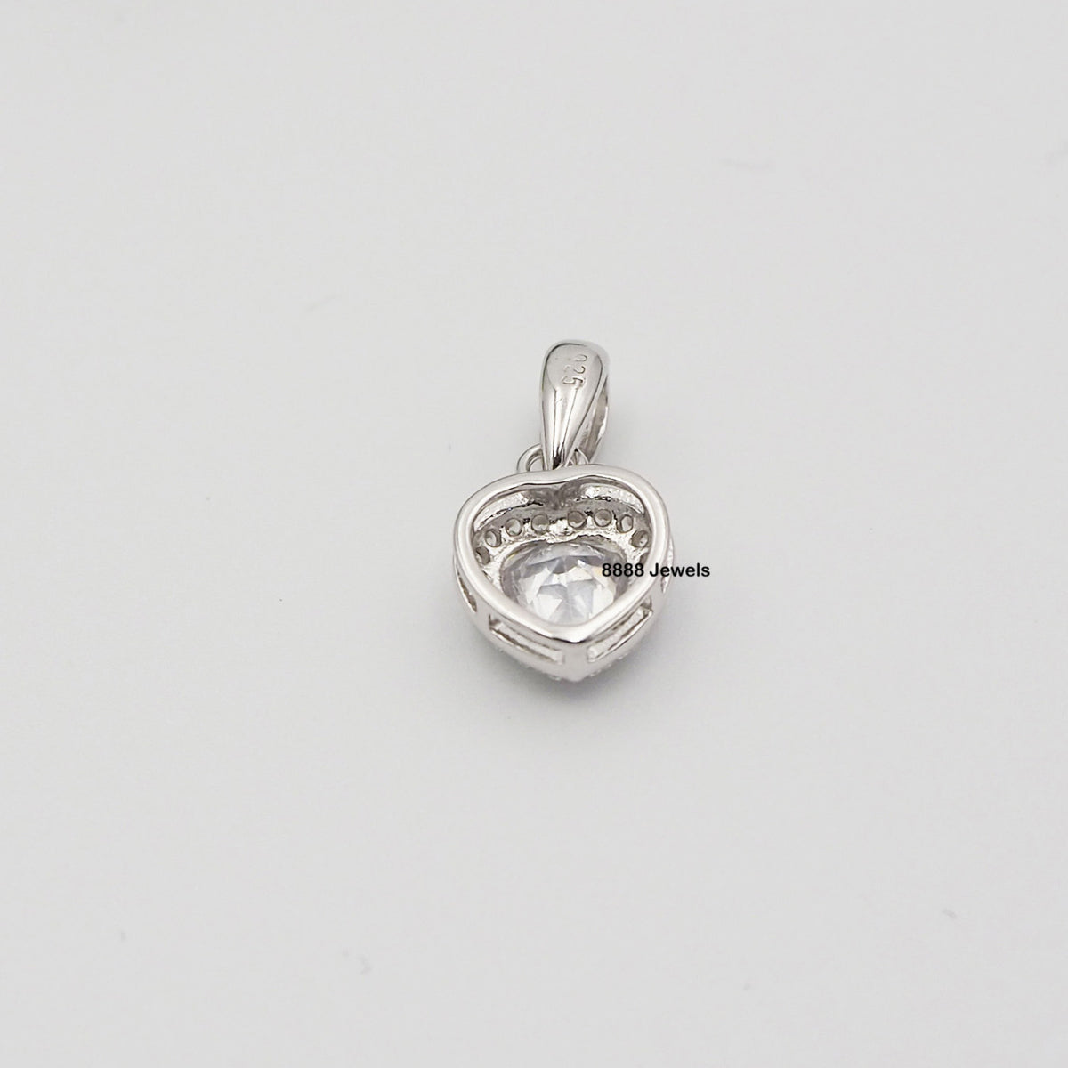 925 Sterling Silver CZ Heart Pendant